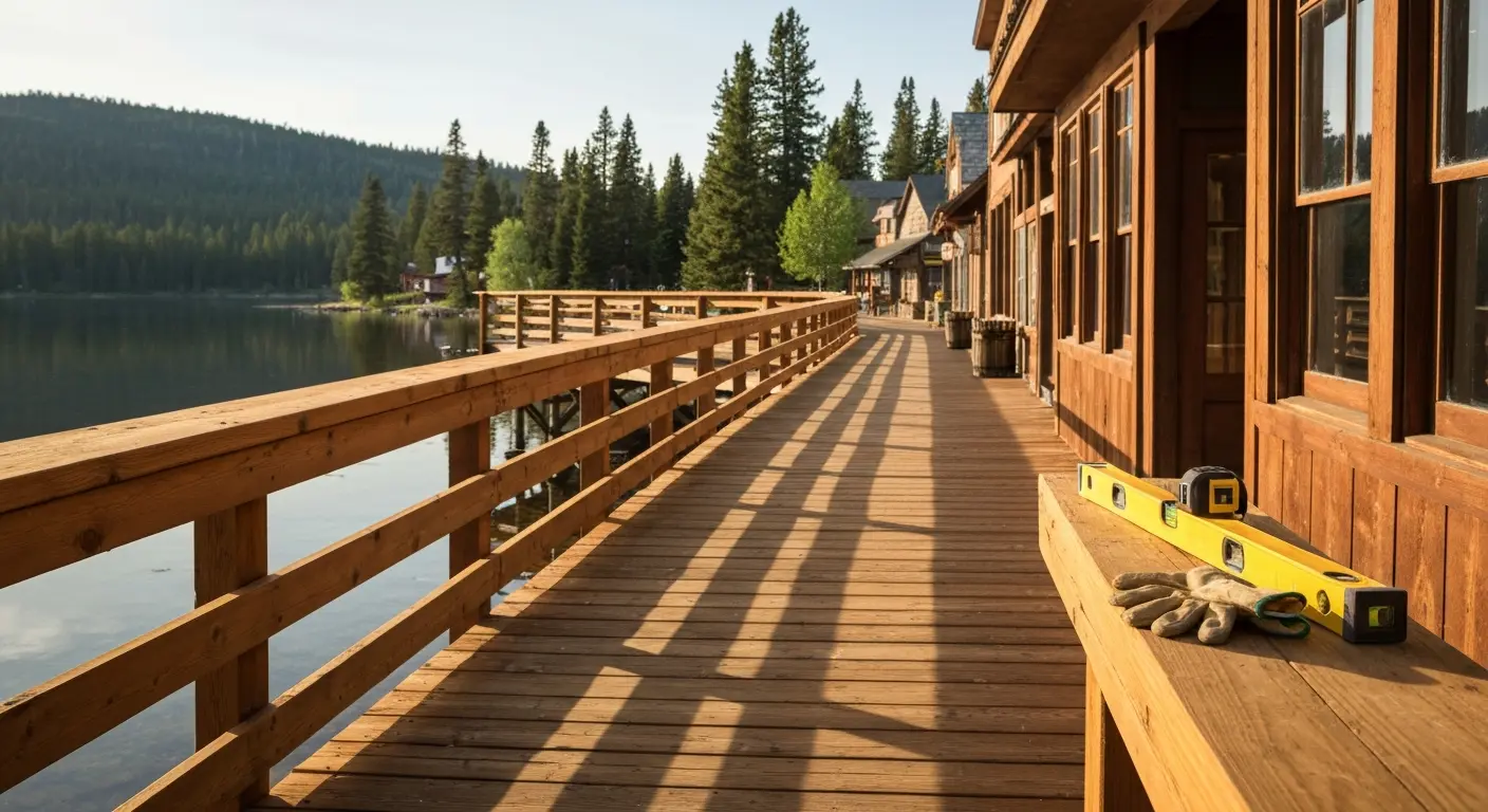 Grand Lake Village at lake entrance