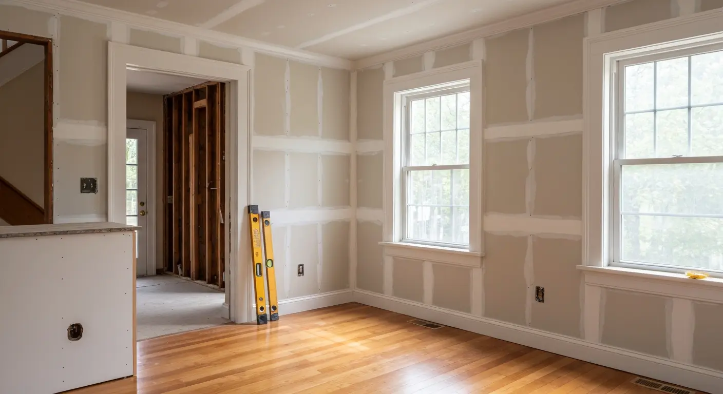 Drywall and flooring restoration after flood
