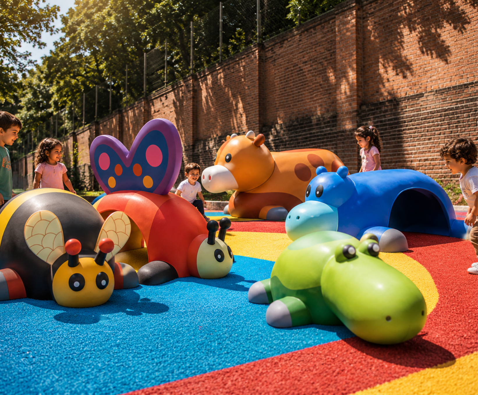 Esculturas 3D WiggleTodd em ambientes infantis