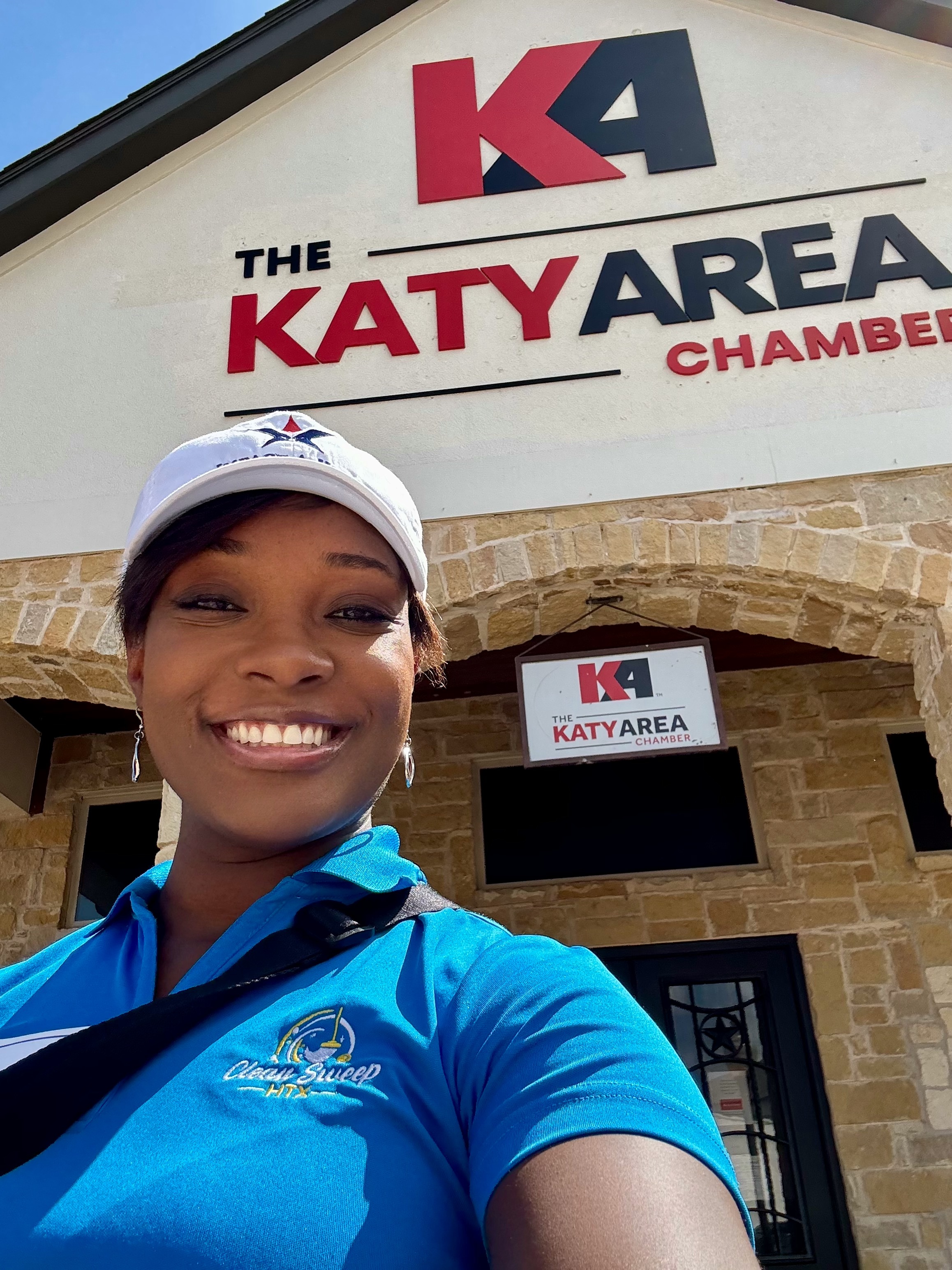 Andrea Barnes outside the Katy Area Chamber
