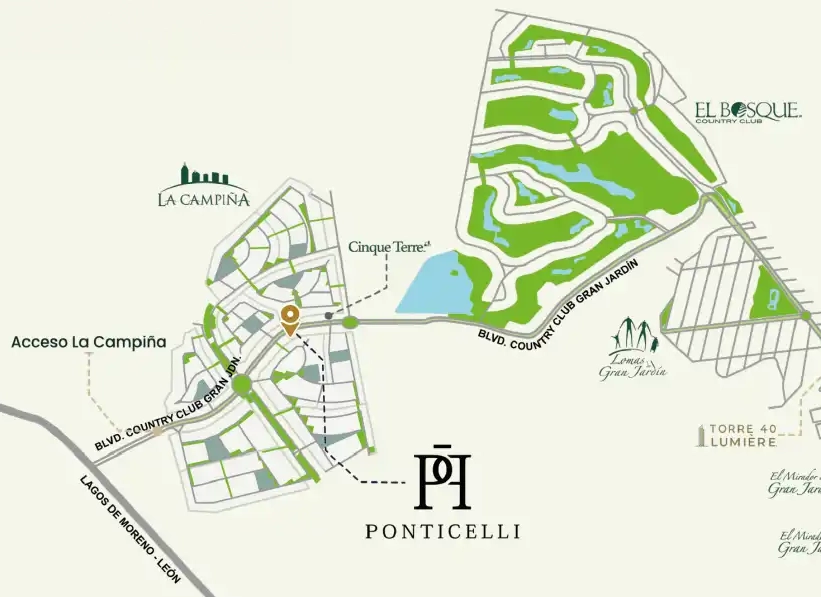 Croquis de ubicación Torre Ponticelli