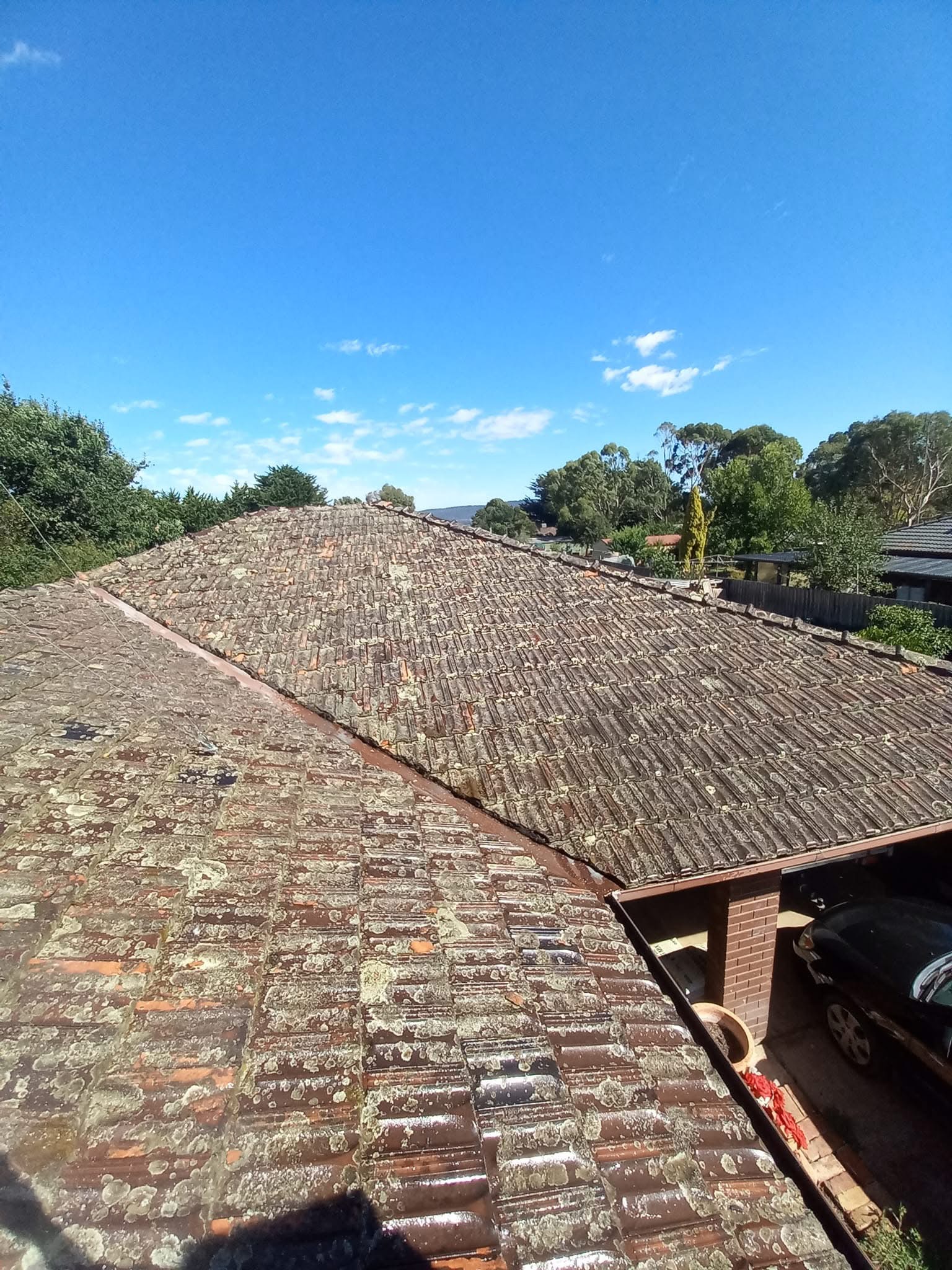 Restored charcoal tile roof