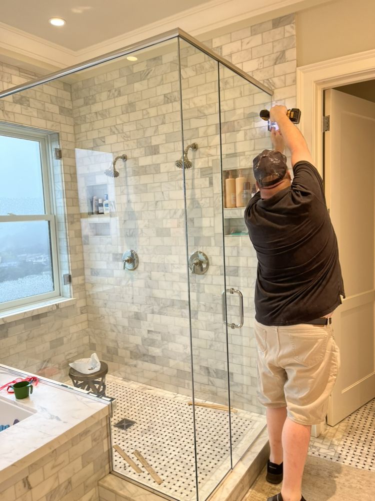 Glass shower enclosure installation by Crockett Rodeo Glass in Rodeo, CA
