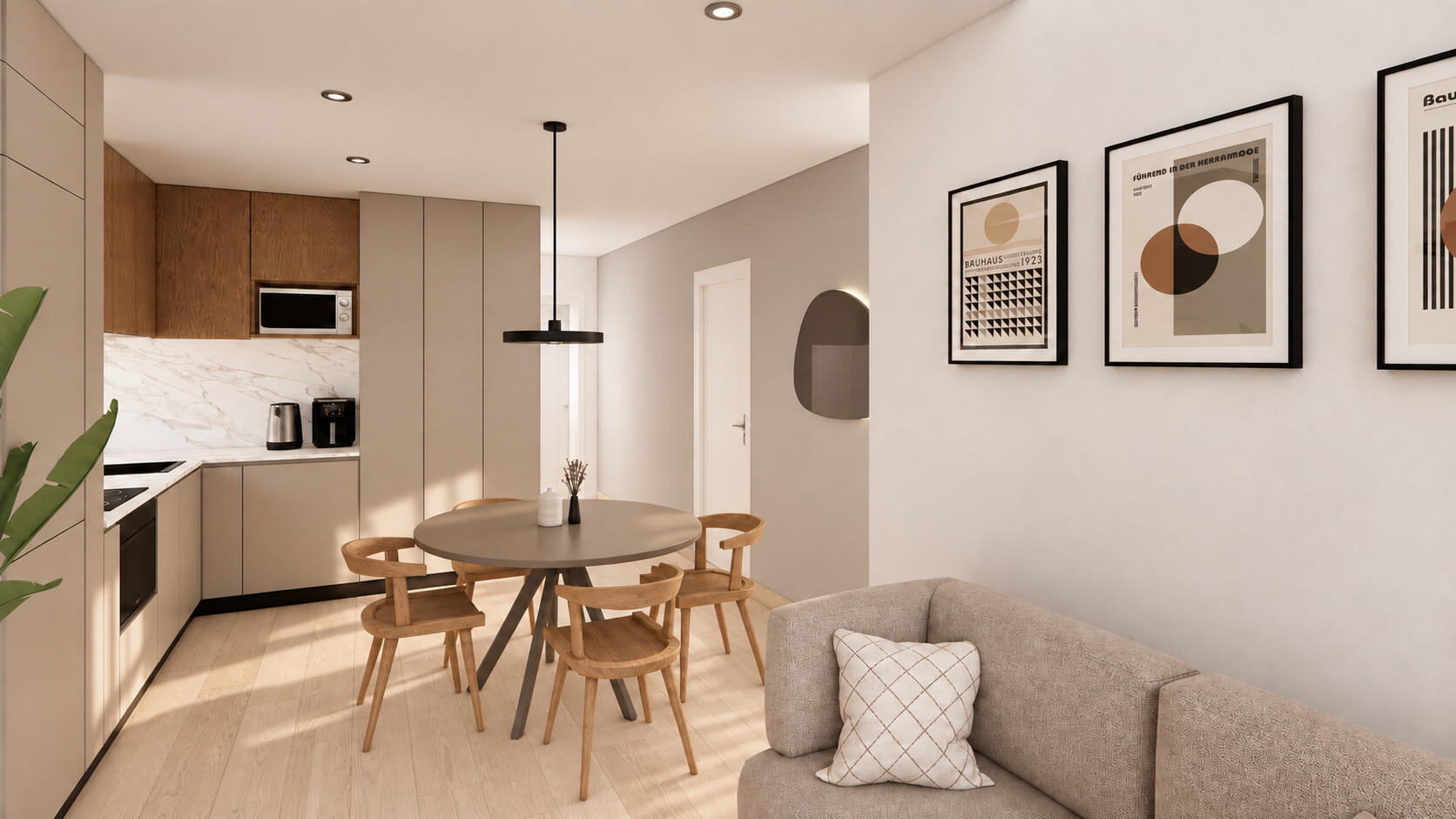 Render orientativo del salón comedor de Centauro18