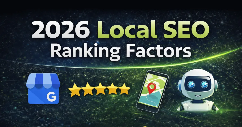 Top local SEO ranking factors including Google Business Profile optimization and AI search visibility