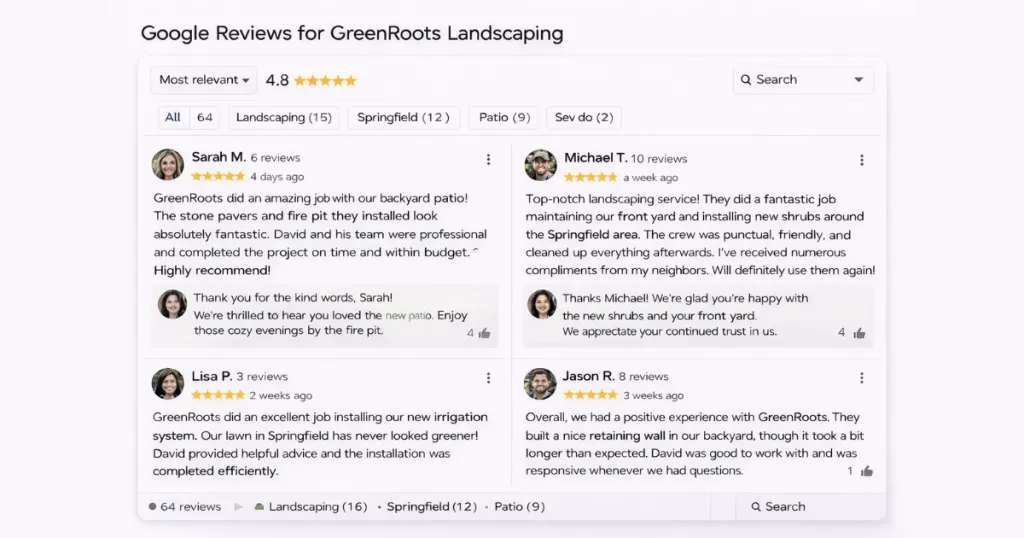 google reviews example
