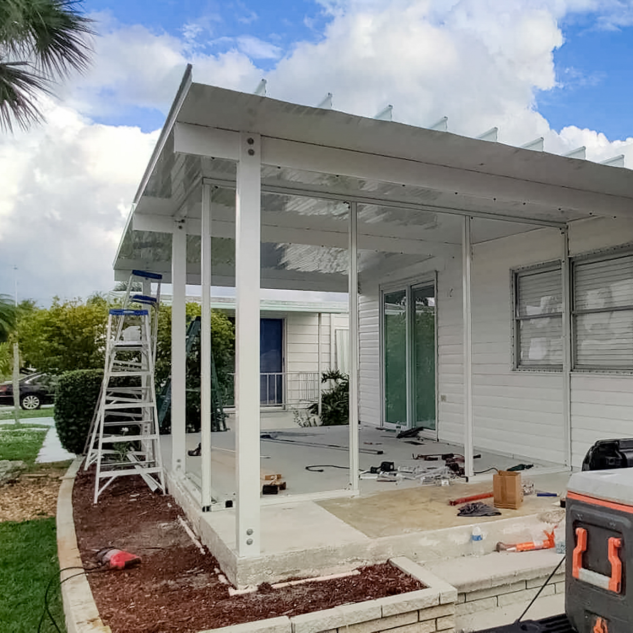 New carport installation at a home in St Petersburg, Florida