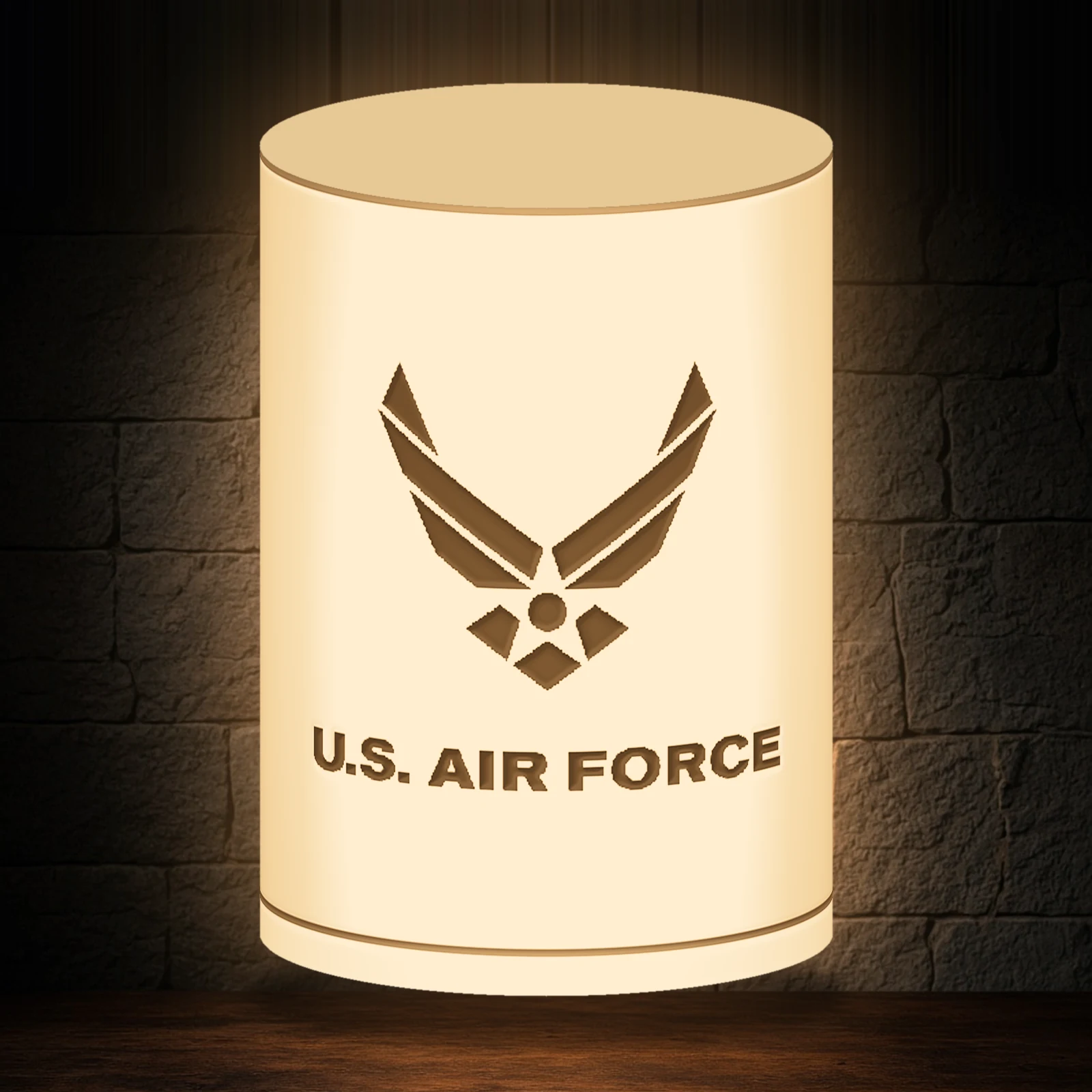 Air Force Emblem Shade, Replacement Lithophane, blank lithophane shade only