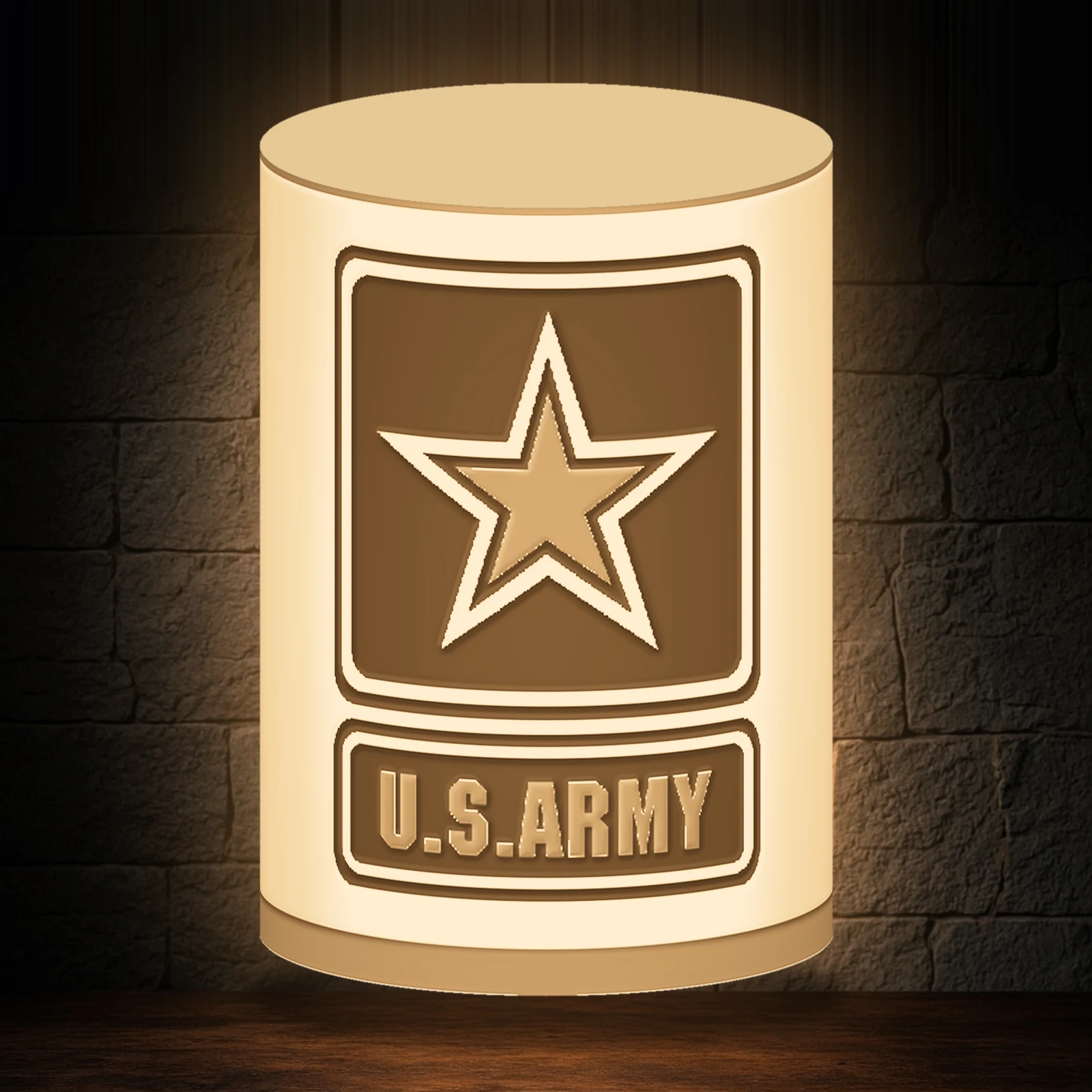 Army Emblem Shade, Replacement Lithophane, blank lithophane shade only
