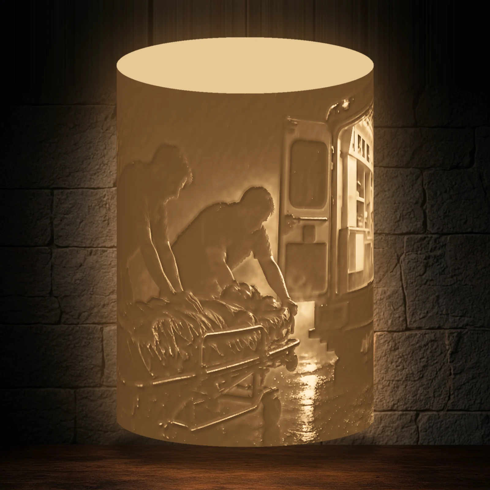 Golden Hour Shade, blank lithophane shade only