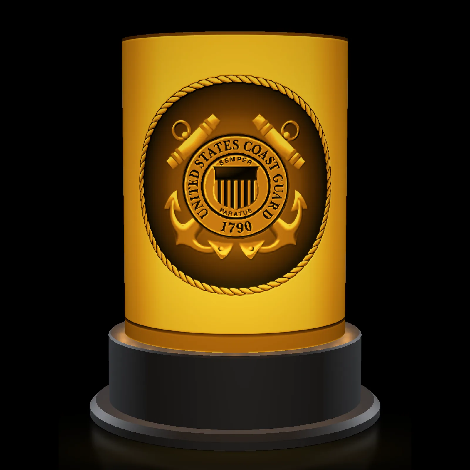 Coast Guard-Inspired Tribute Lithophane Lamp, digital preview