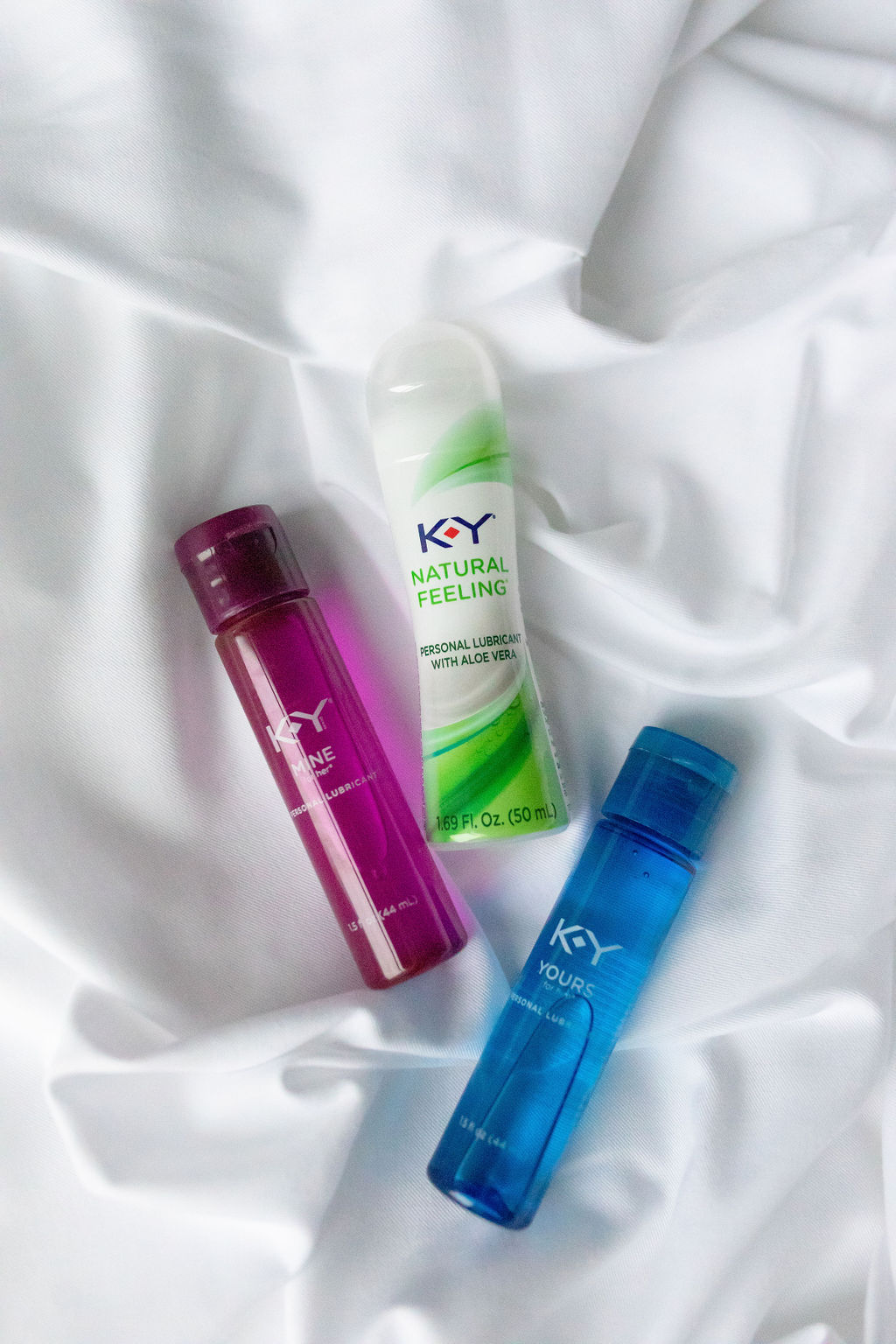 K-Y product still life photographed on white linen for a national campaign