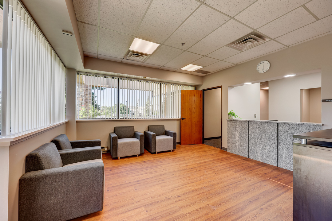 Front-of-house seating area for business visitors
