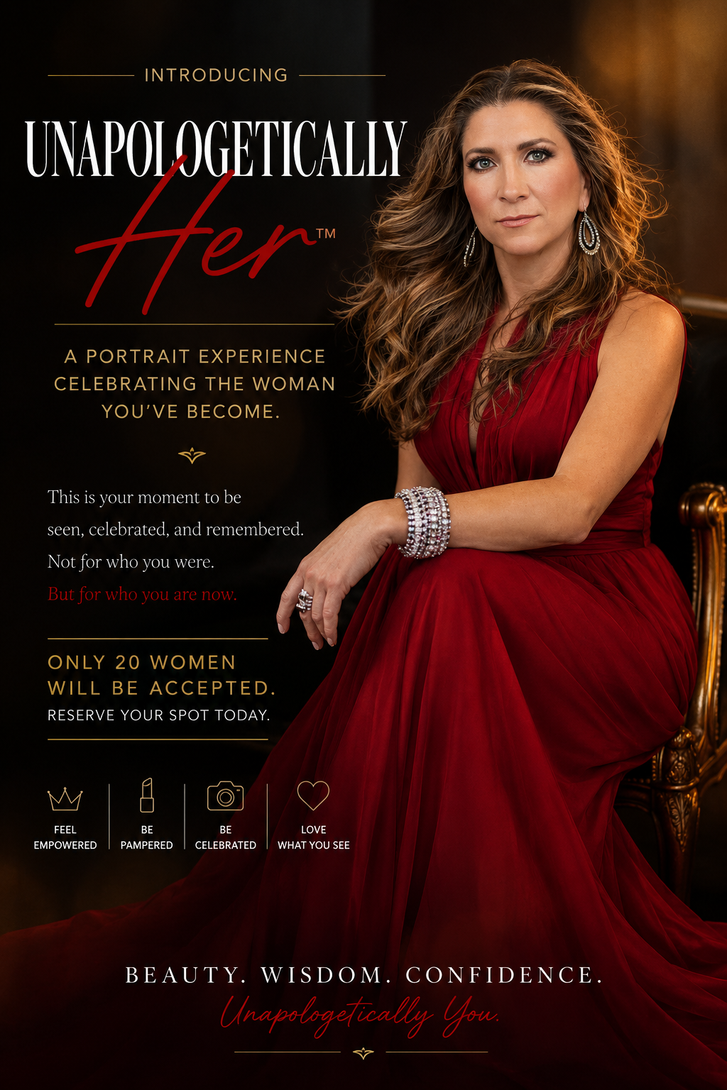 Luxury portrait of confident woman over 50 in San Diego by portrait photographer Shadi Ameri during the Unapologetically Her portrait experience.