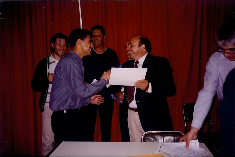 Entrega de diplomas en los años 90