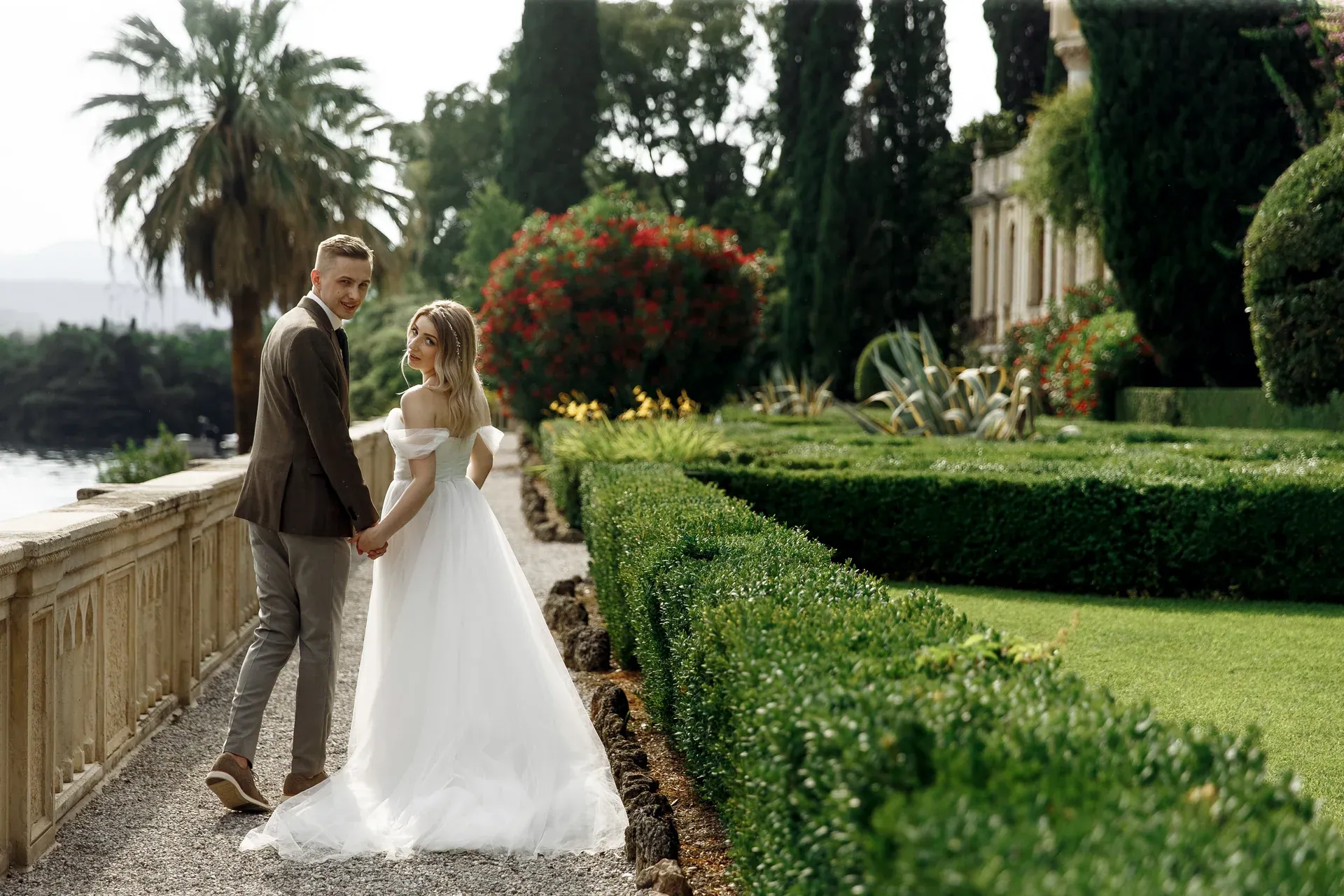 An elegant wedding setting in Italy