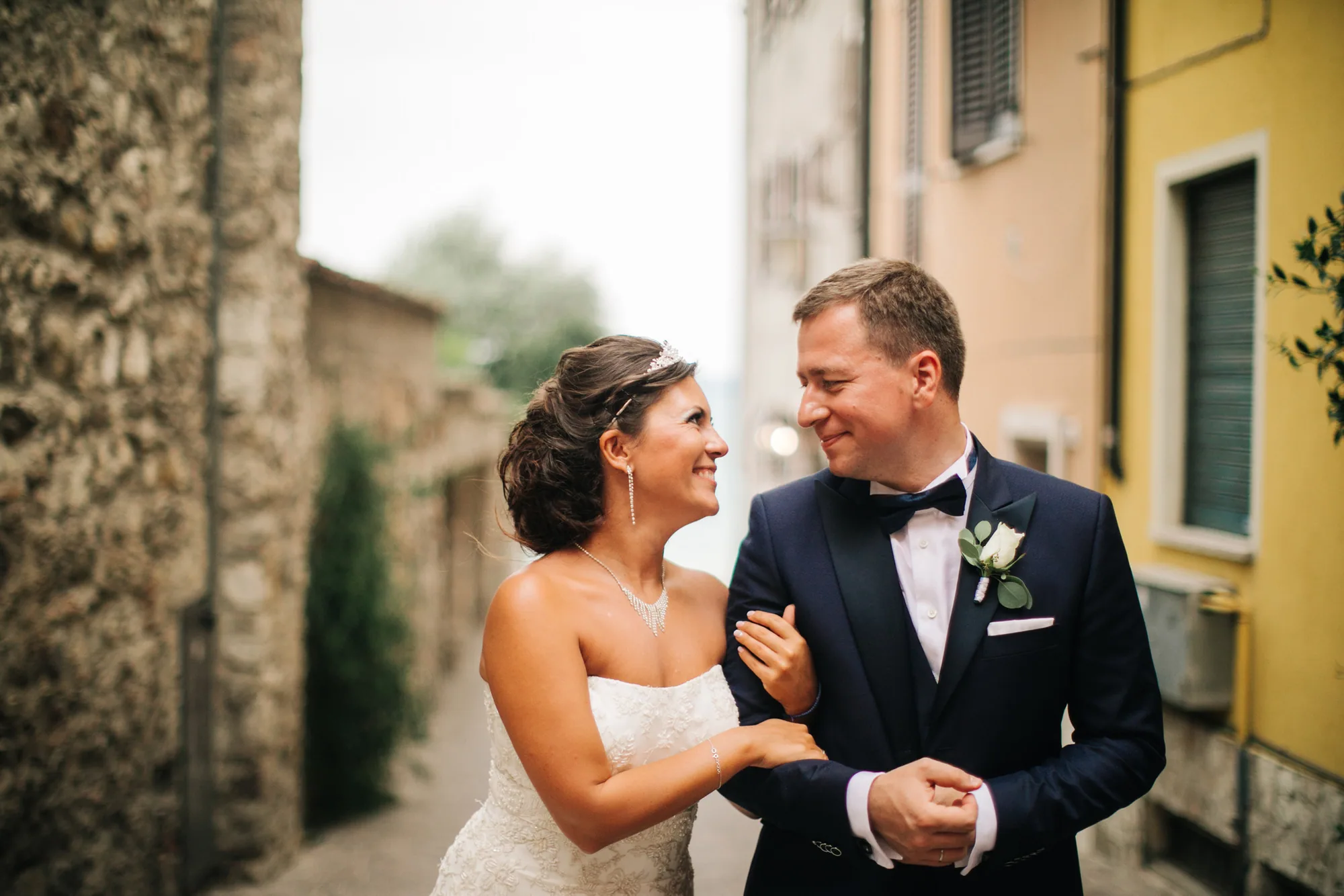 Olga and Dumitru at their wedding on Lake Garda