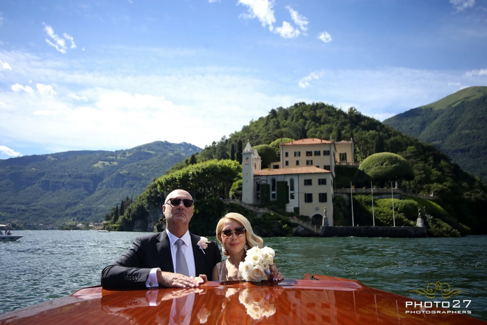 Malika and Valentin's symbolic ceremony by Lake Como with their 40 guests