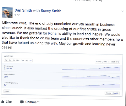 Customer testimonial