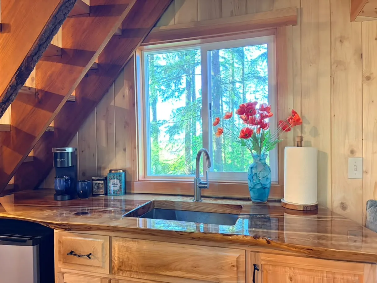 Kitchenette with forest view