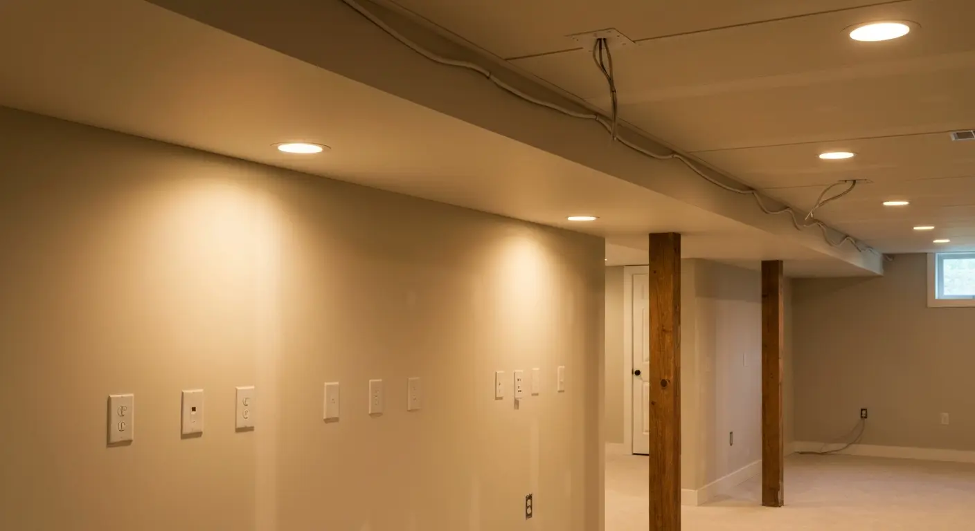 Basement lighting and electrical layout