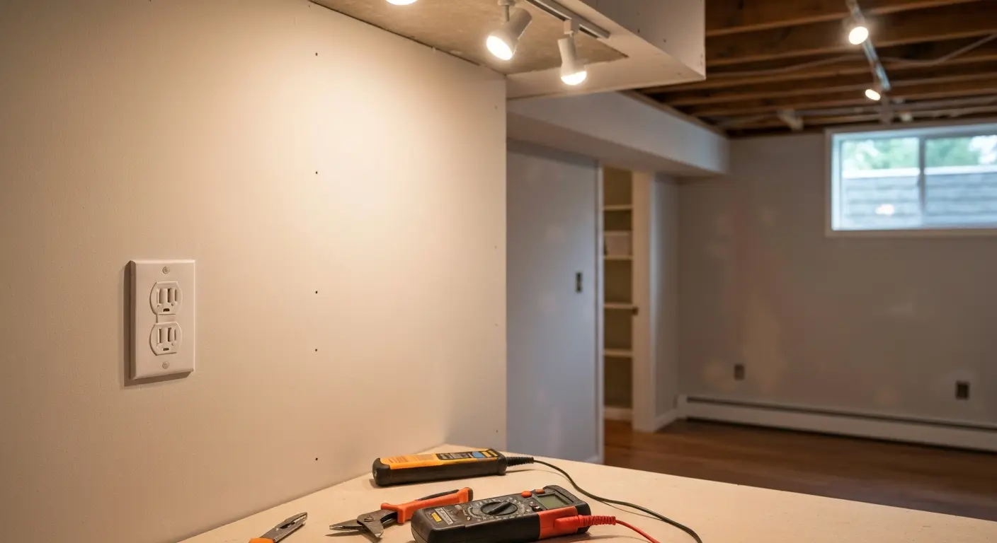 Basement outlet installation