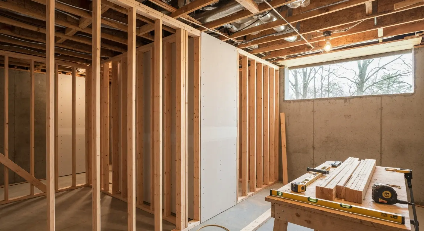 Basement wall framing