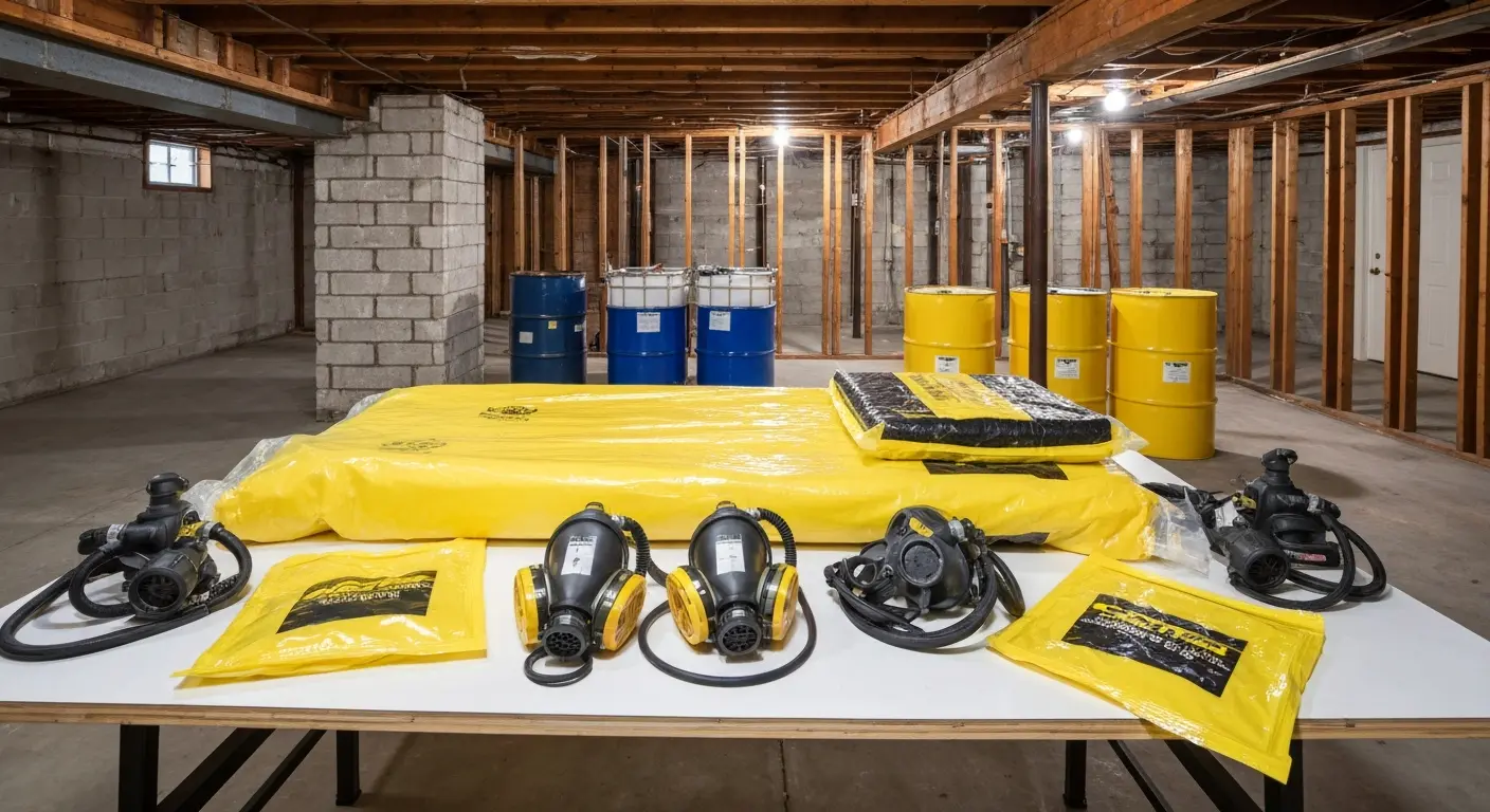 Hazmat basement demo work