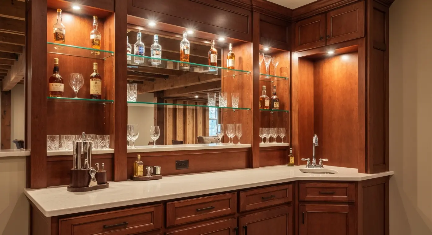 Custom basement wet bar