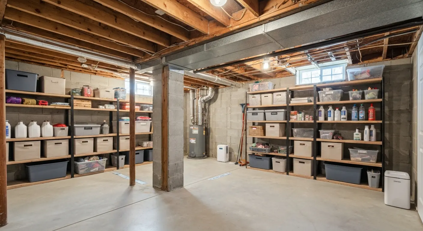 Storage and utility basement area