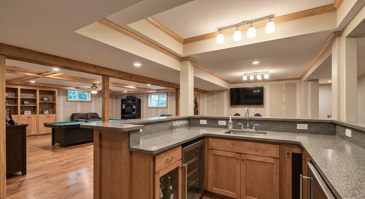 Entertainment basement in Macomb County home