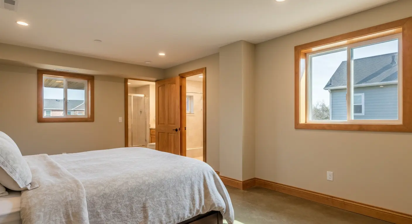 Finished basement bedroom in Washington MI
