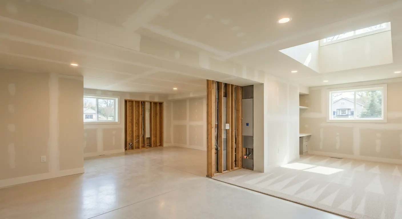 Finished basement space