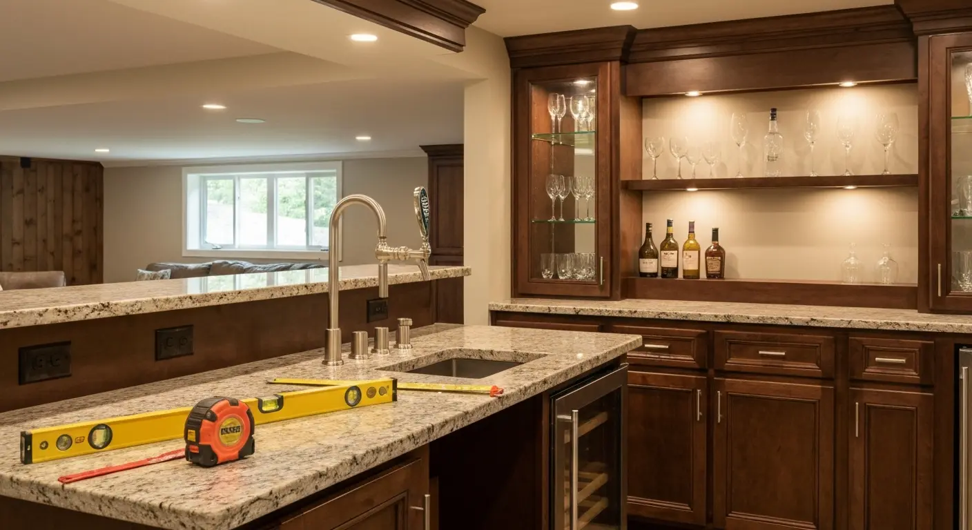 Basement bar and wet bar installation