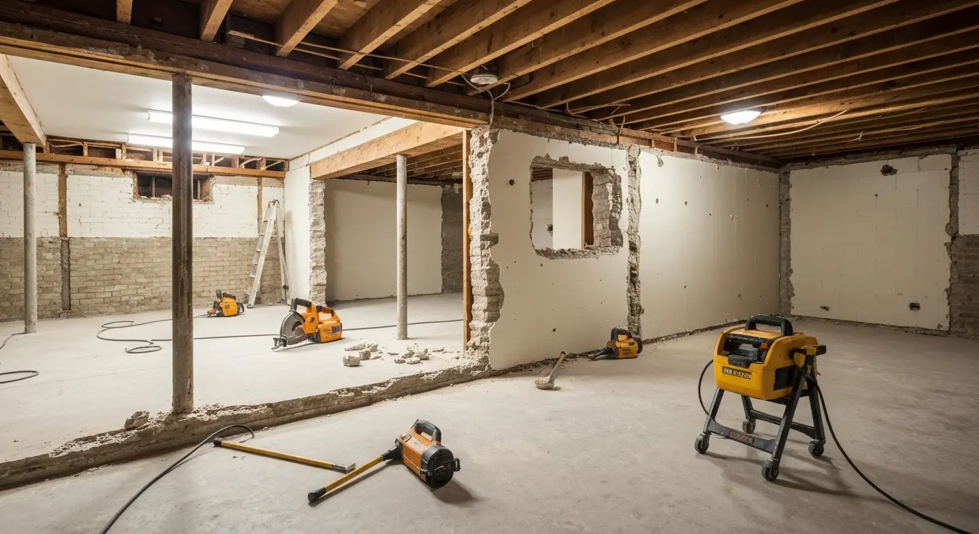 Selective basement demolition