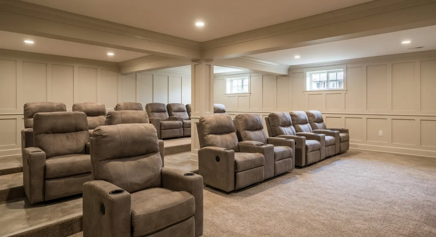 Finished basement recreation space