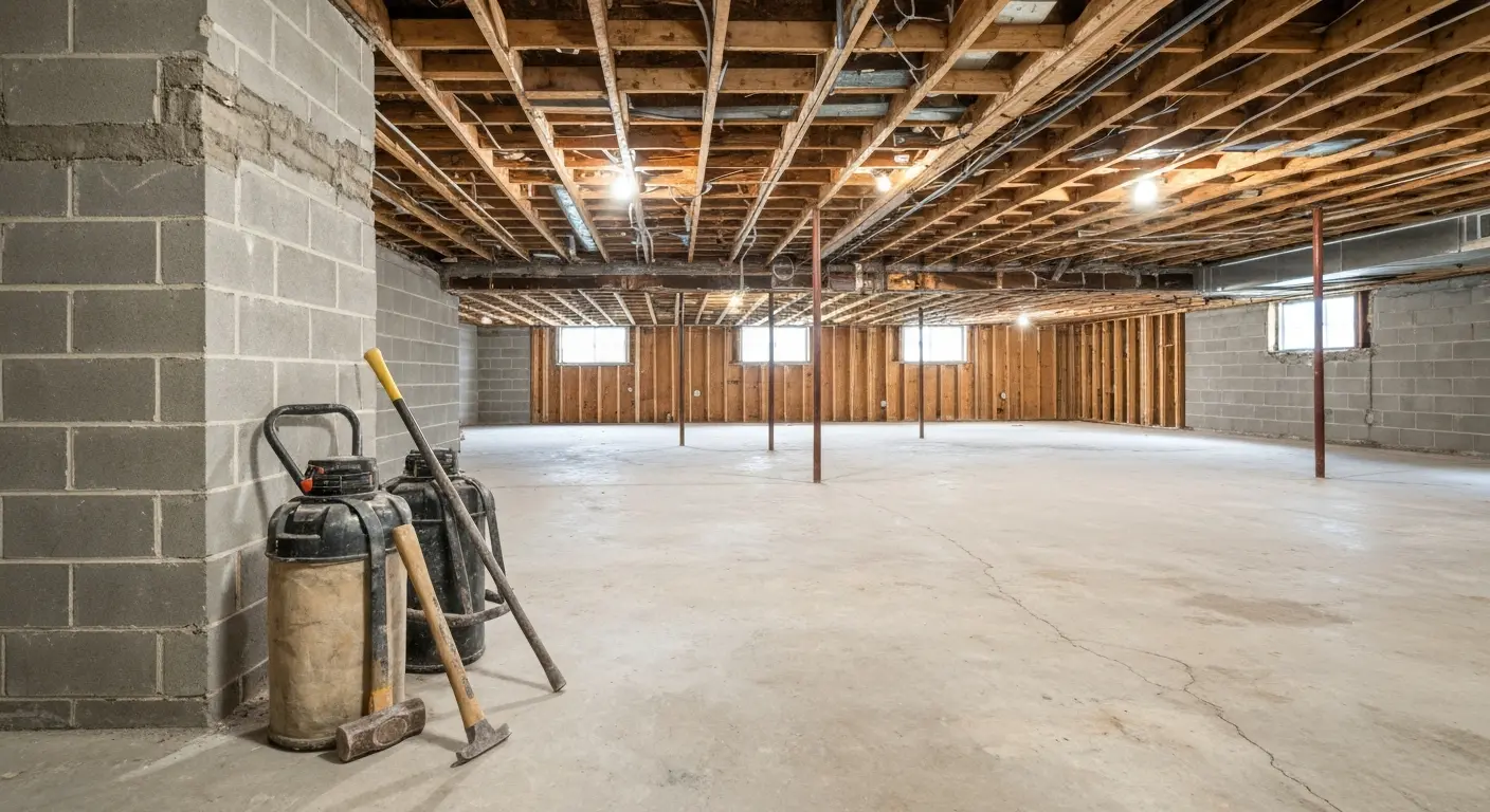 Full basement demolition