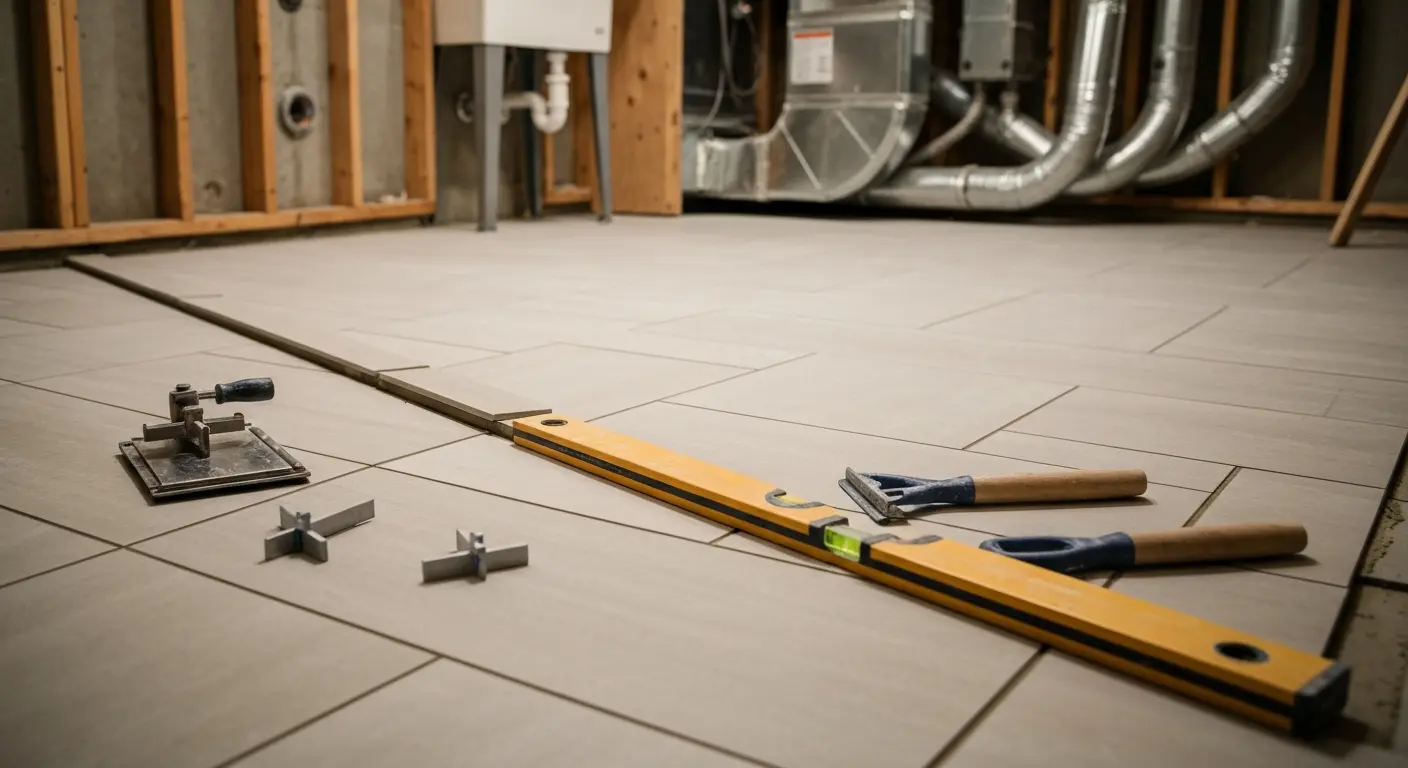 Porcelain tile installation
