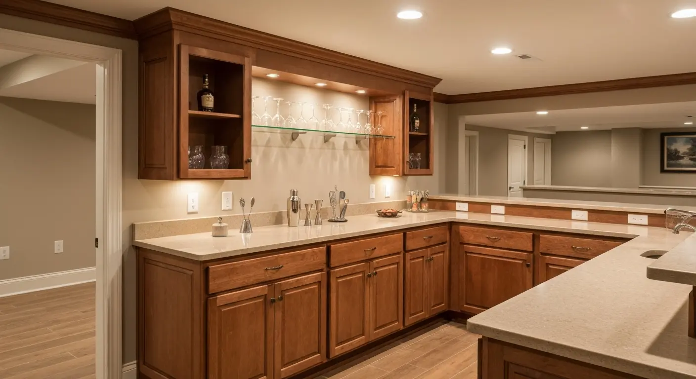 Basement bar installation