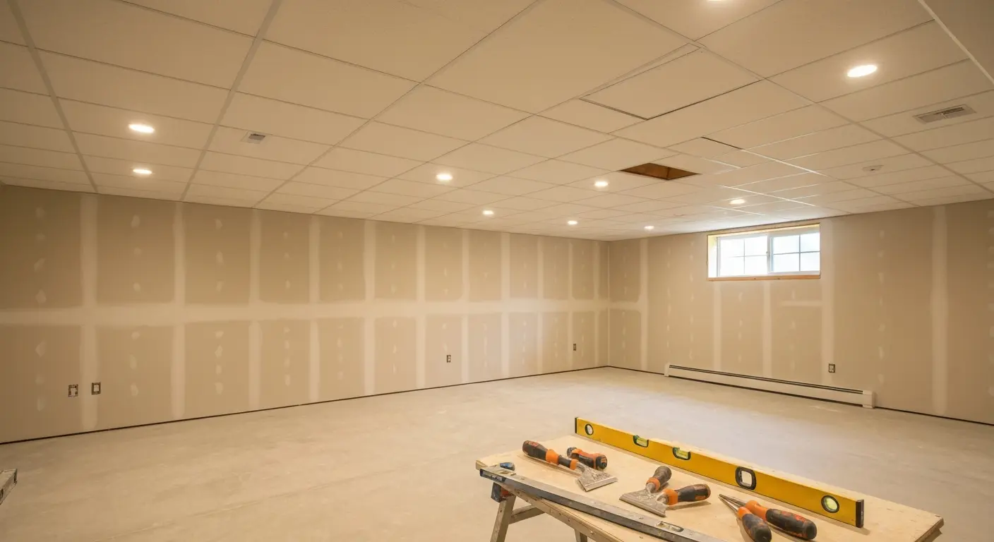 Macomb County basement remodeling project