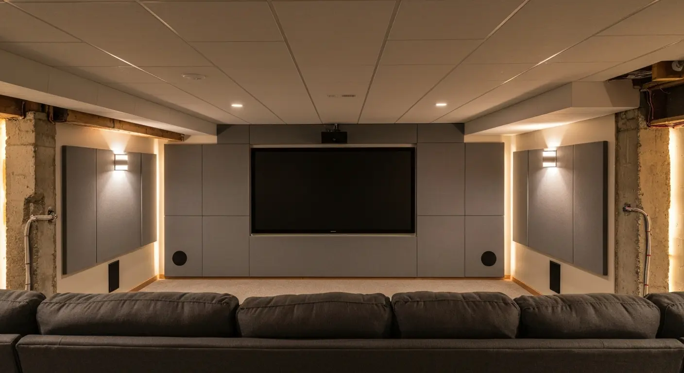 Home theater and media room basement