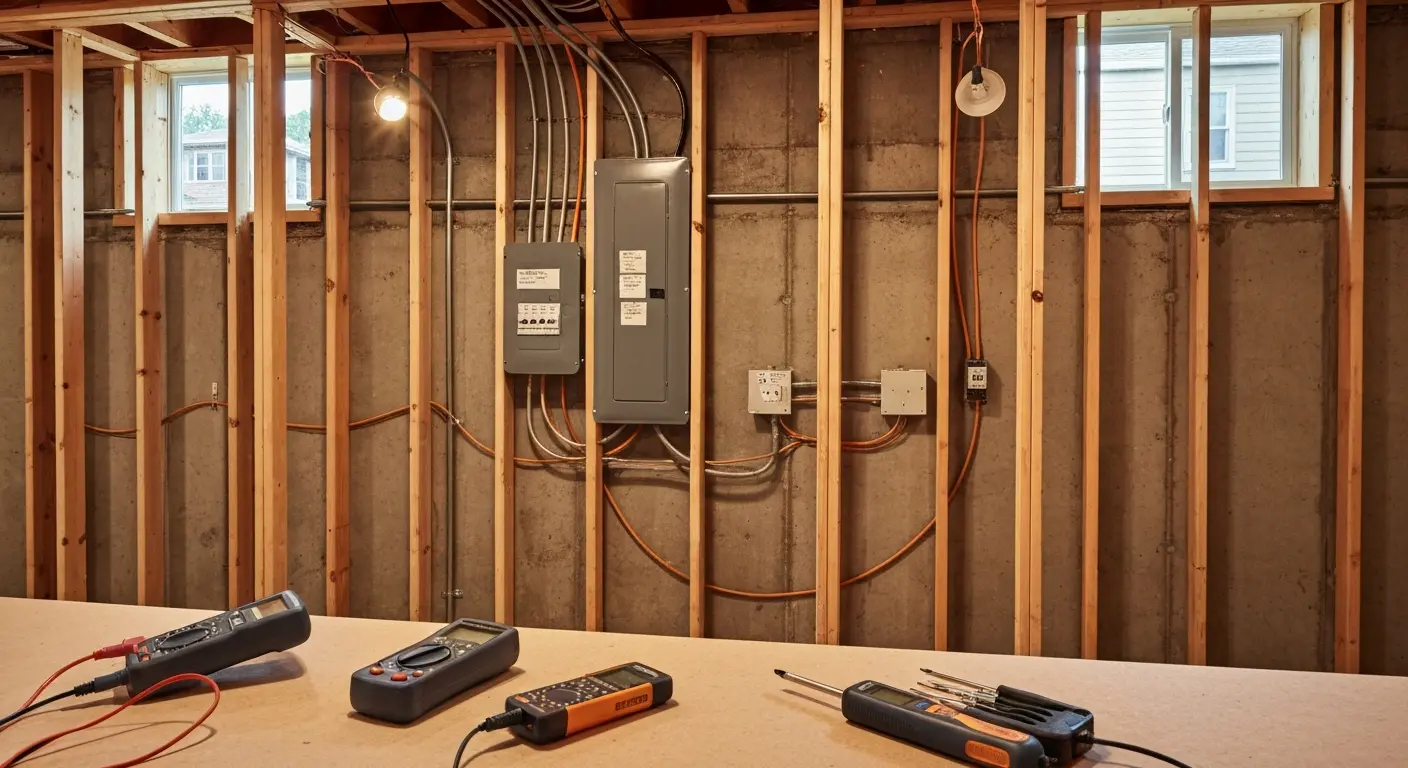 Basement electrical installation