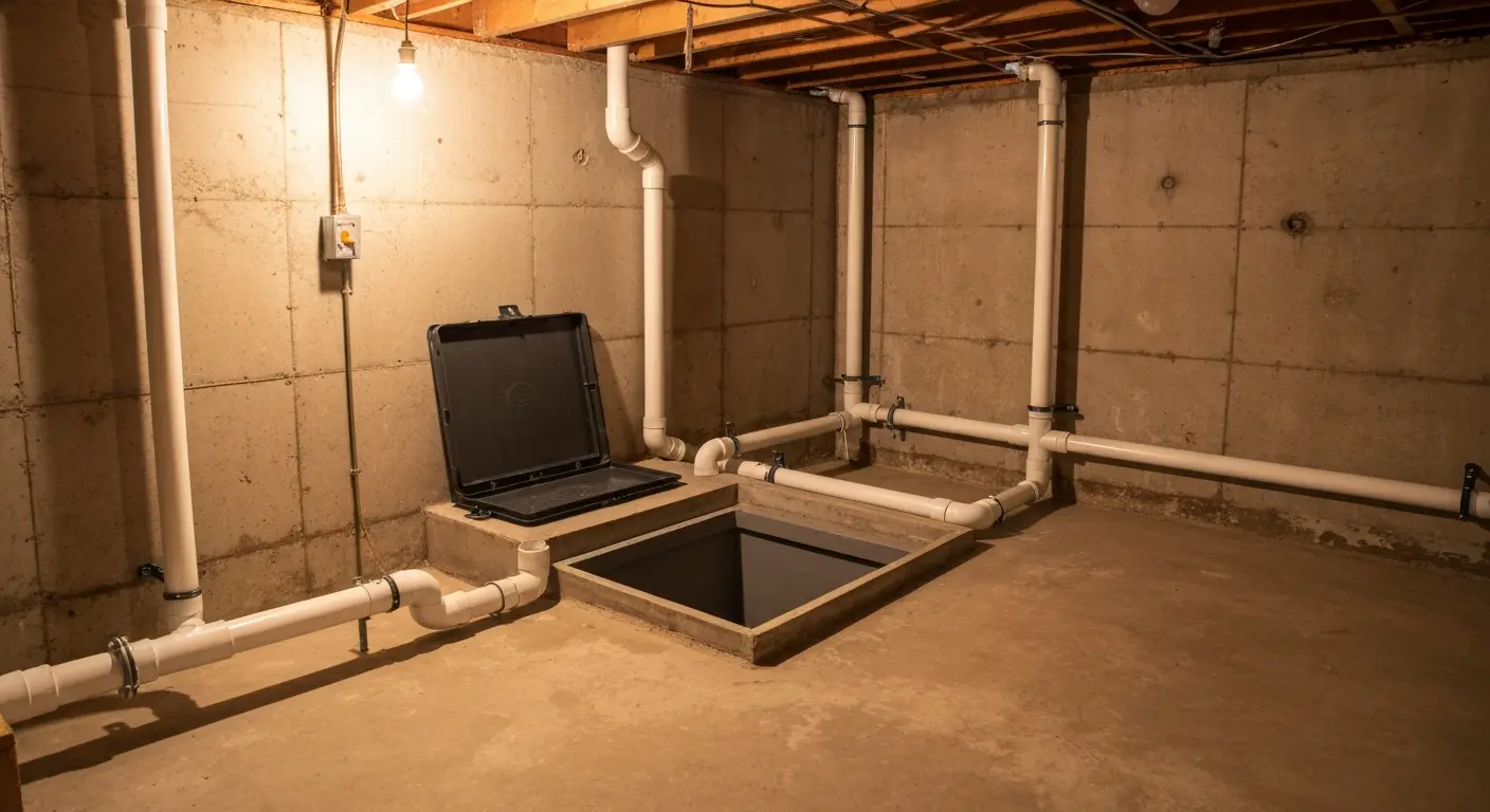 Sump pump and drainage system installation