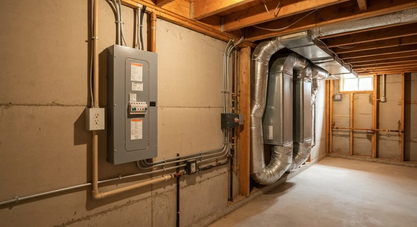 Basement electrical installation