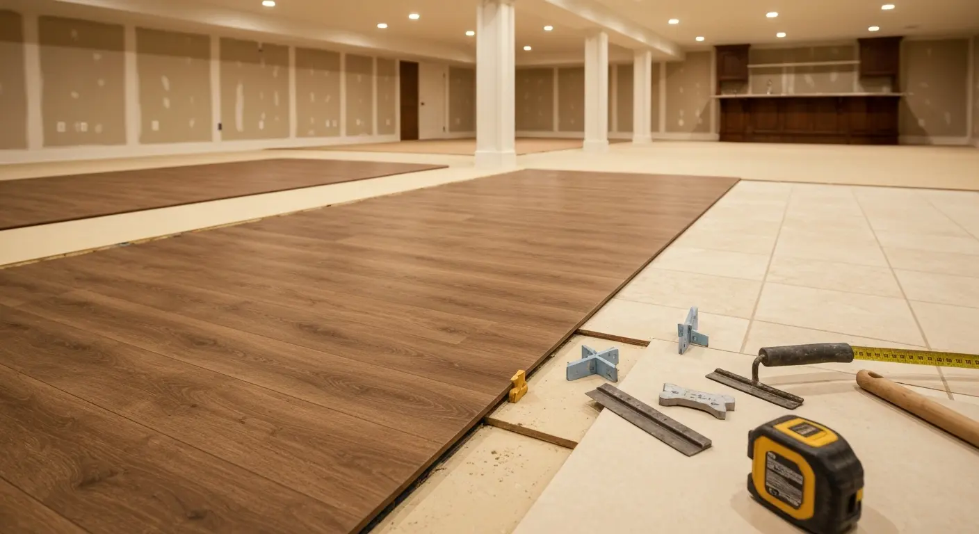 Basement flooring installation