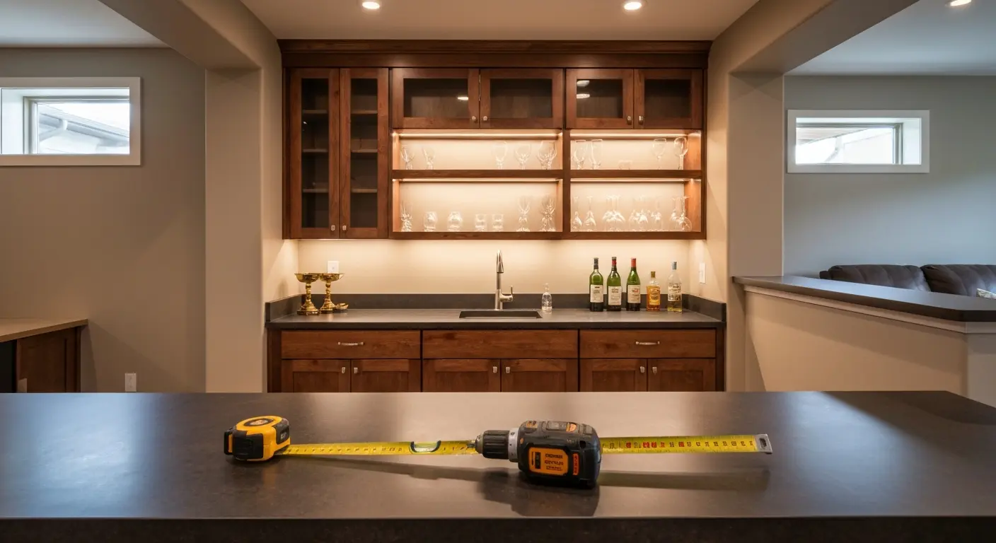 Basement bar installation