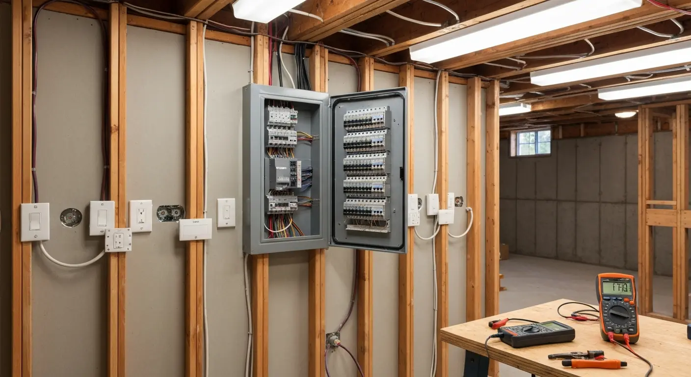 Basement electrical work and outlets