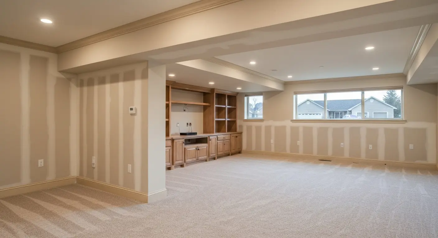 Finished basement living space