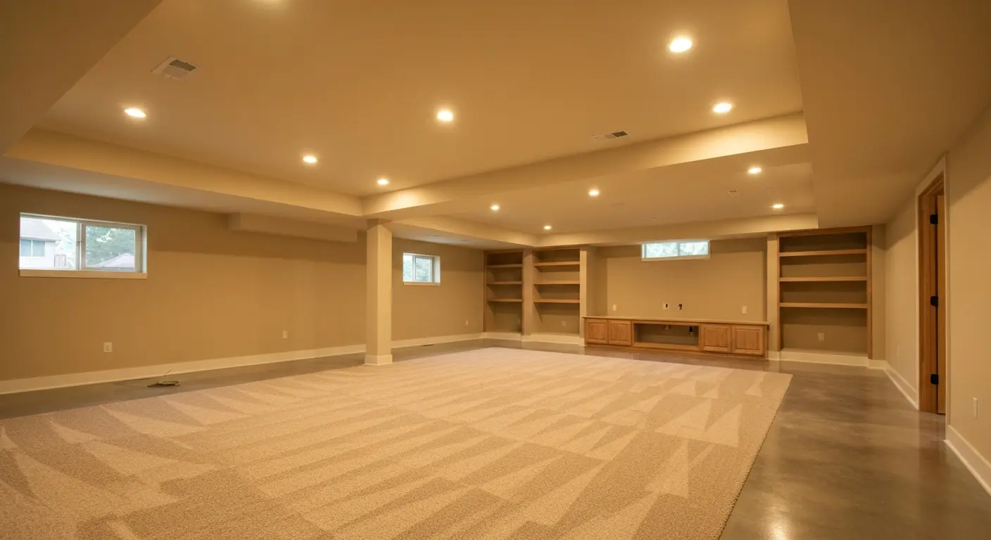 Finished basement living space