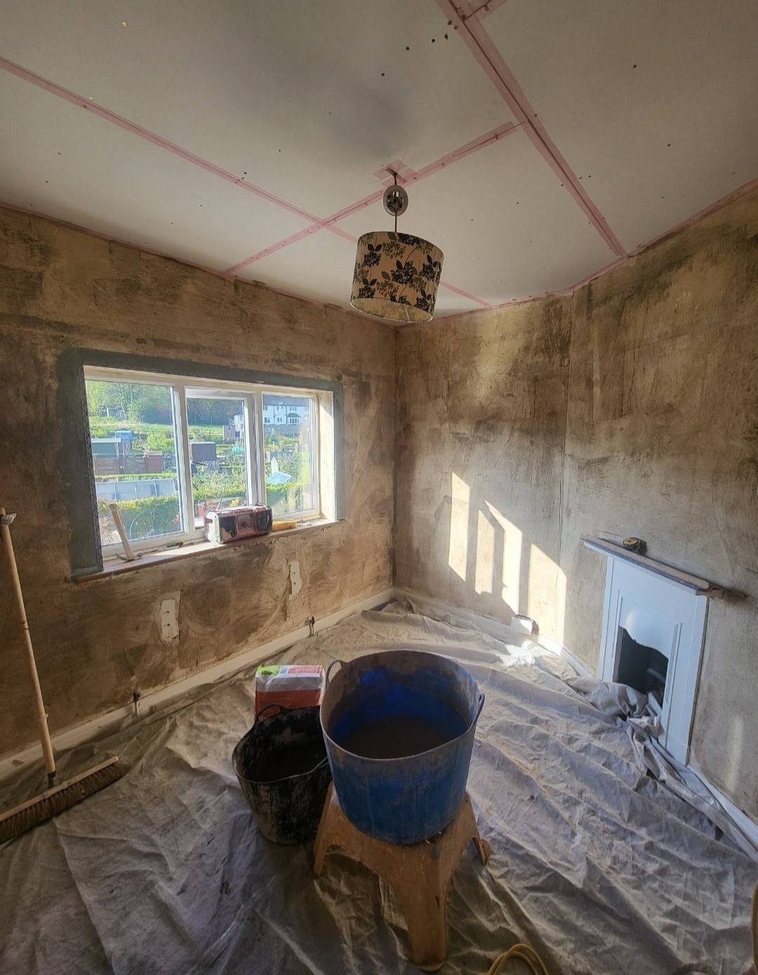 Room prepared and ready for plastering